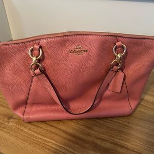 Coach Pink Leather Tote Bag